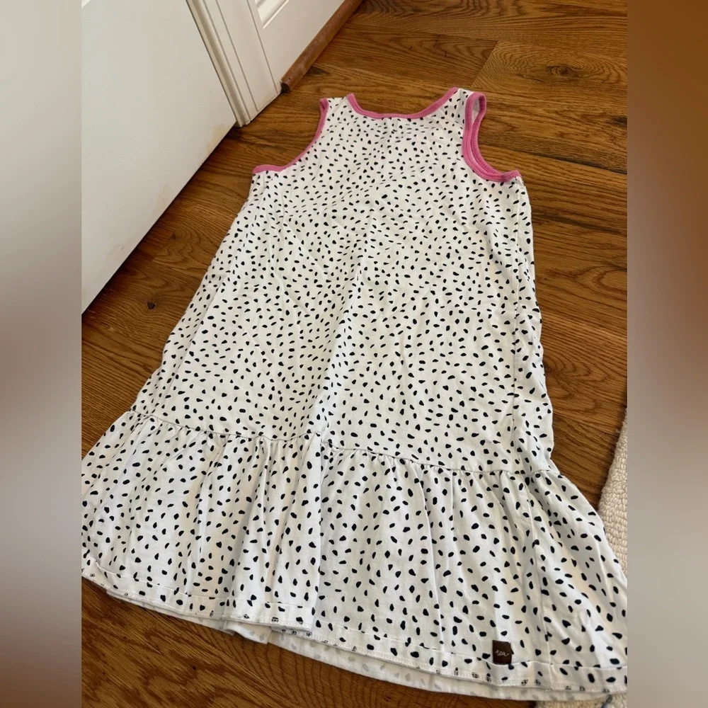 Tea Collection White and Black Dress with Pink details size 8